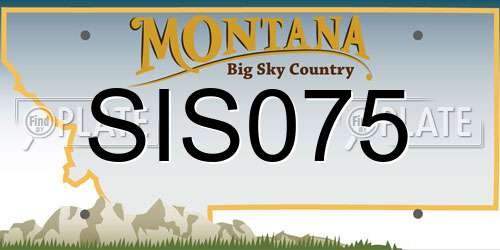 SIS075 Montana License Plate