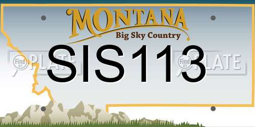 SIS113 Montana License Plate