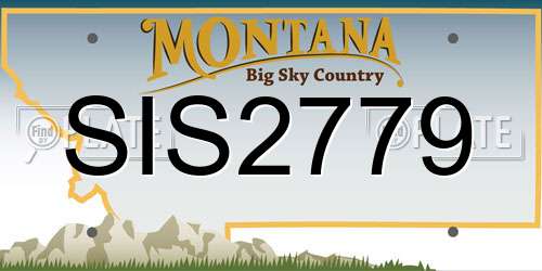 SIS2779 Montana License Plate