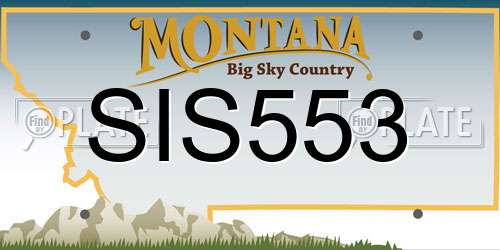 SIS553 Montana License Plate