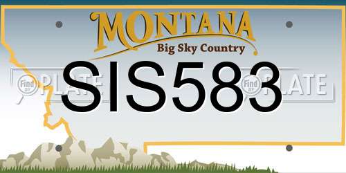 SIS583 Montana License Plate