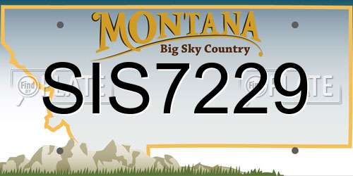 SIS7229 Montana License Plate