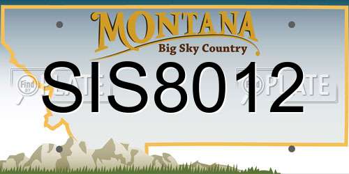 SIS8012 Montana License Plate