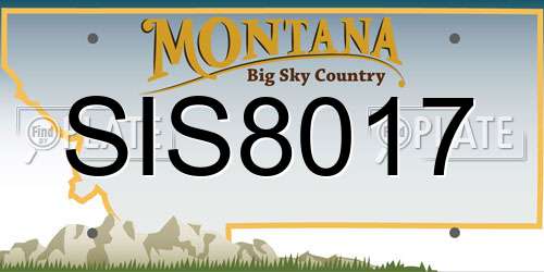 SIS8017 Montana License Plate