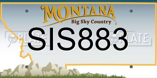 SIS883 Montana License Plate
