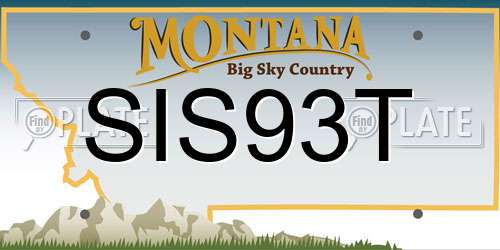 SIS93T Montana License Plate