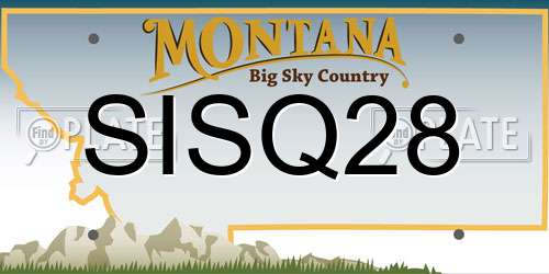 SISQ28 Montana License Plate