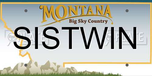 SISTWIN Montana License Plate