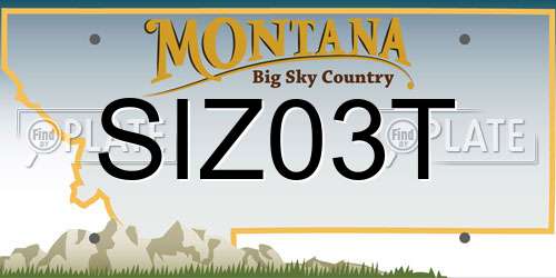 SIZ03T Montana License Plate