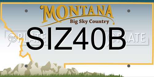 SIZ40B Montana License Plate