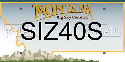 SIZ40S Montana License Plate