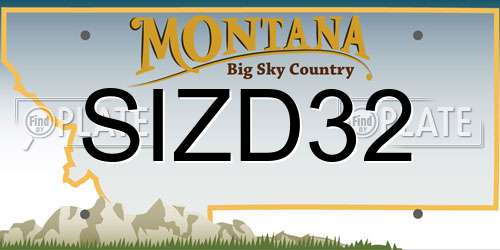 SIZD32 Montana License Plate
