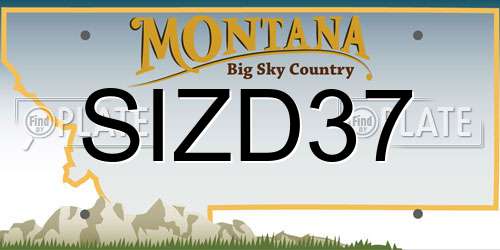 SIZD37 Montana License Plate