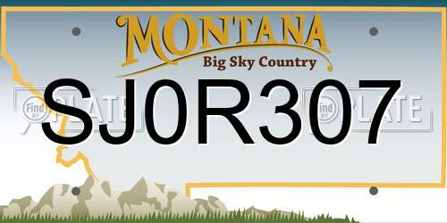 SJ0R307 Montana License Plate