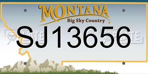 SJ13656 Montana License Plate