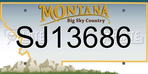 SJ13686 Montana License Plate