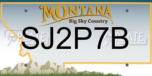 SJ2P7B Montana License Plate