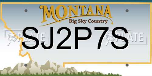 SJ2P7S Montana License Plate