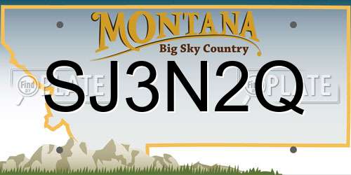 SJ3N2Q Montana License Plate