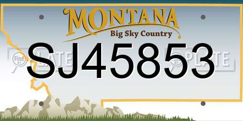 SJ45853 Montana License Plate