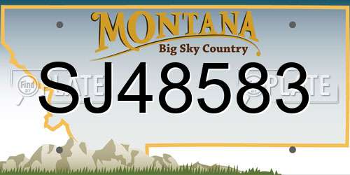 SJ48583 Montana License Plate