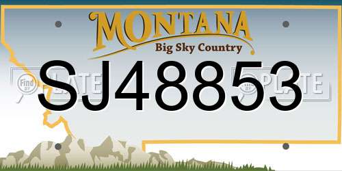 SJ48853 Montana License Plate