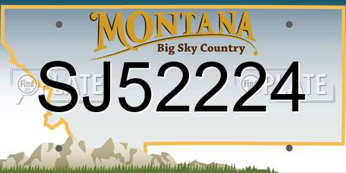 SJ52224 Montana License Plate
