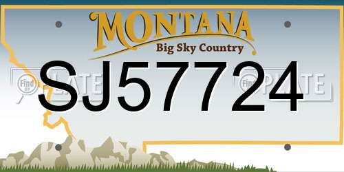 SJ57724 Montana License Plate