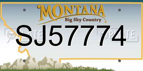 SJ57774 Montana License Plate