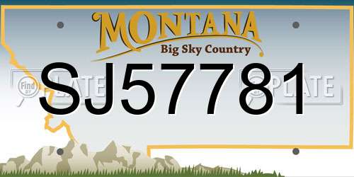 SJ57781 Montana License Plate