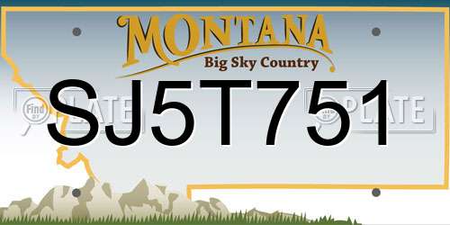 SJ5T751 Montana License Plate