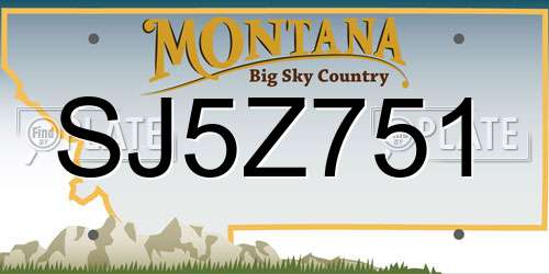 SJ5Z751 Montana License Plate