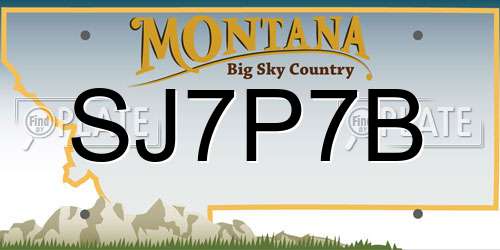SJ7P7B Montana License Plate