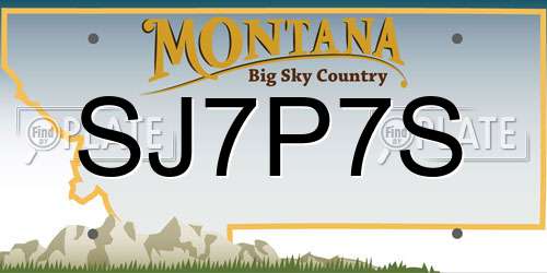 SJ7P7S Montana License Plate