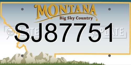SJ87751 Montana License Plate