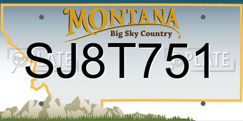 SJ8T751 Montana License Plate