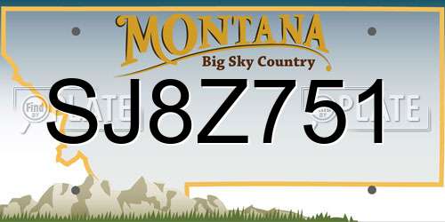 SJ8Z751 Montana License Plate