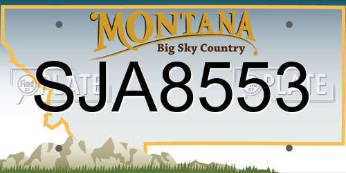SJA8553 Montana License Plate