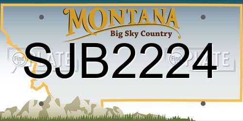 SJB2224 Montana License Plate