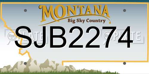 SJB2274 Montana License Plate