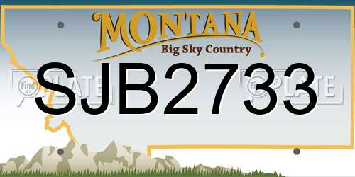SJB2733 Montana License Plate