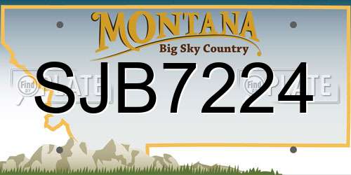 SJB7224 Montana License Plate