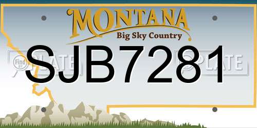 SJB7281 Montana License Plate