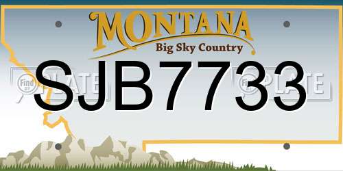 SJB7733 Montana License Plate