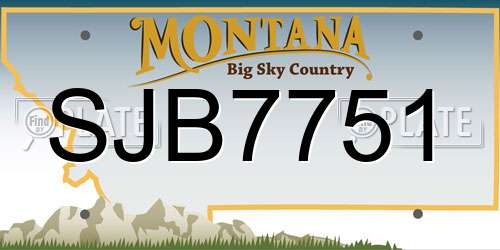 SJB7751 Montana License Plate