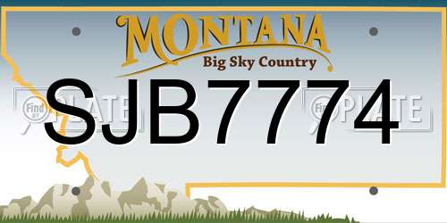 SJB7774 Montana License Plate
