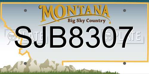 SJB8307 Montana License Plate