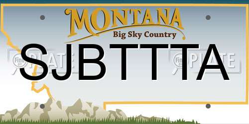 SJBTTTA Montana License Plate