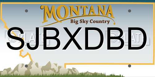 SJBXDBD Montana License Plate