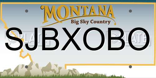 SJBXOBO Montana License Plate